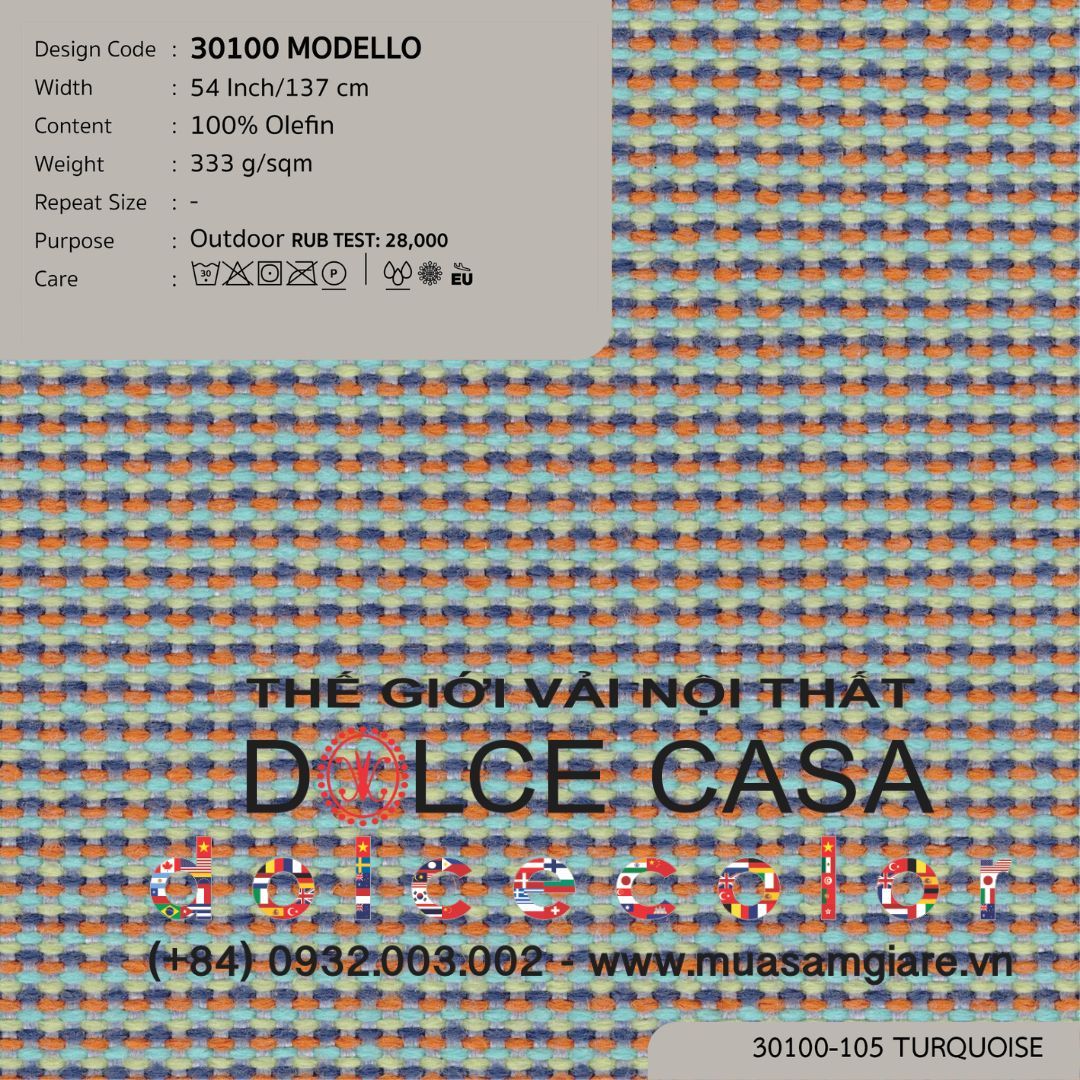  30100 vải ngoài trời MODELLO 9 màu copyright 2026 