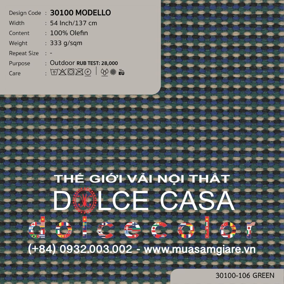  30100 vải ngoài trời MODELLO 9 màu copyright 2026 