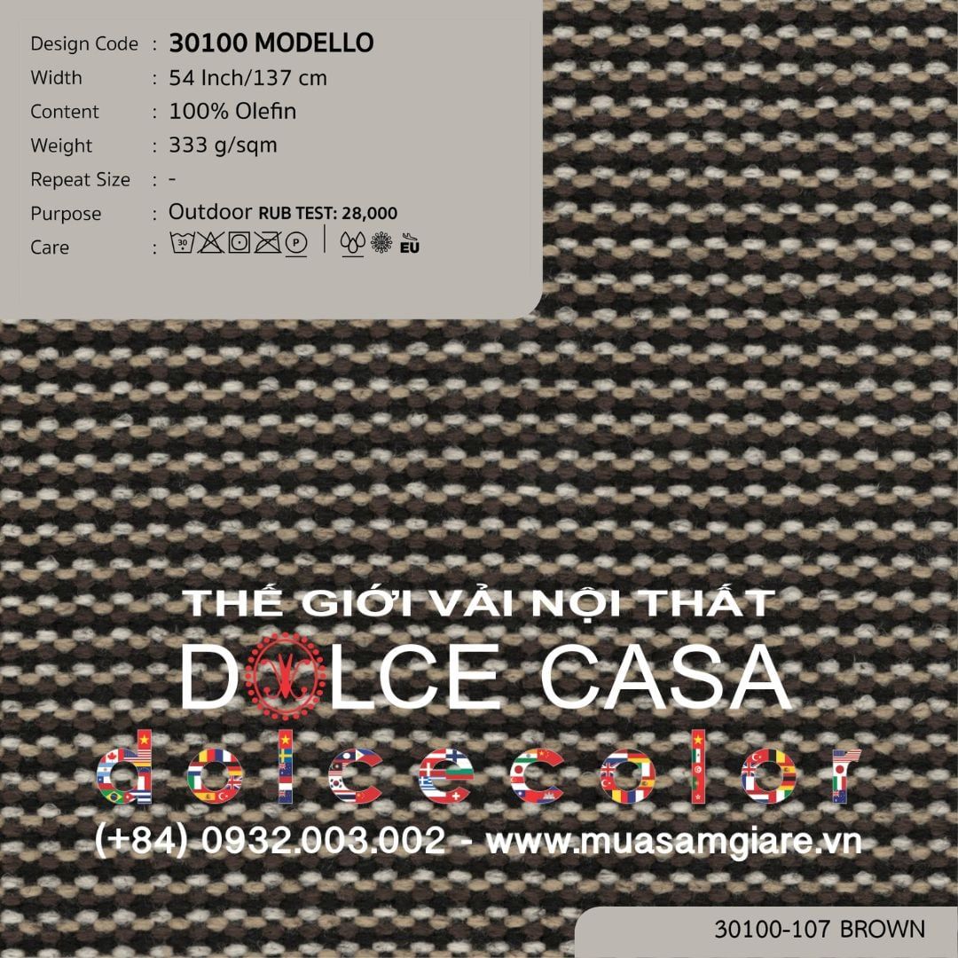  30100 vải ngoài trời MODELLO 9 màu copyright 2026 