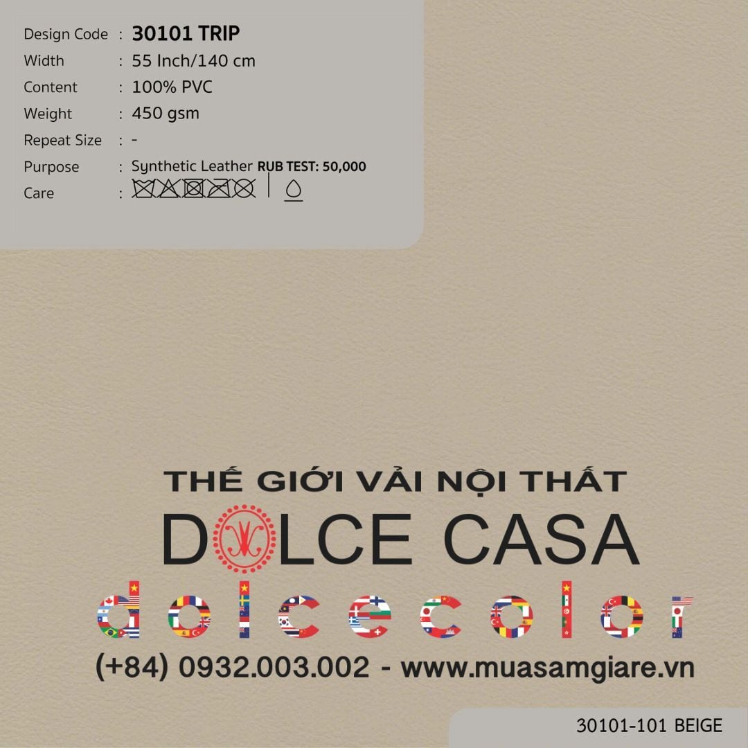  30101 vải PVC bọc nệm ghế TRIP 4 màu copyright 2025 
