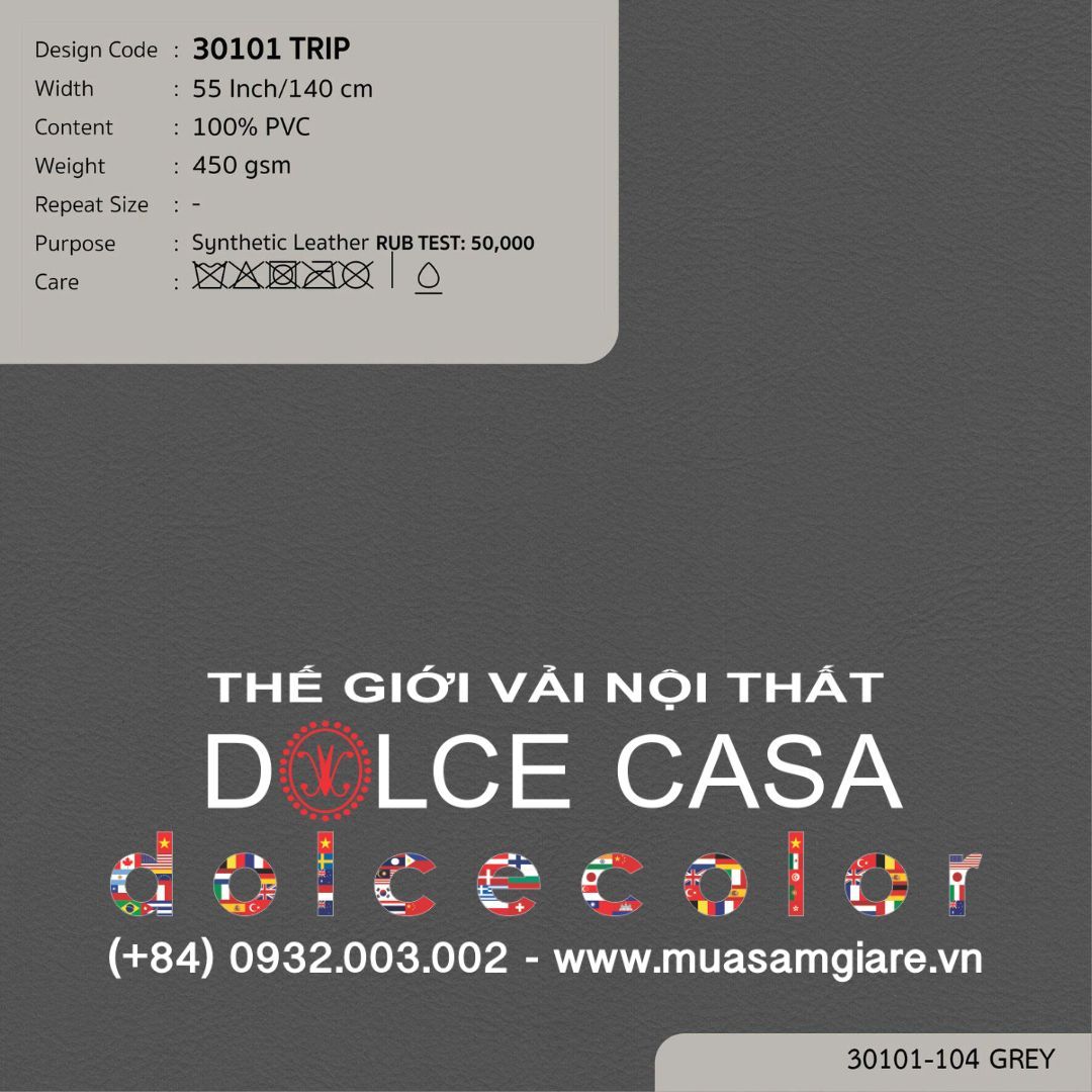  30101 vải PVC bọc nệm ghế TRIP 4 màu copyright 2025 