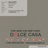  30102 vải PVC bọc nệm ghế PARTY 4 màu copyright 2025 