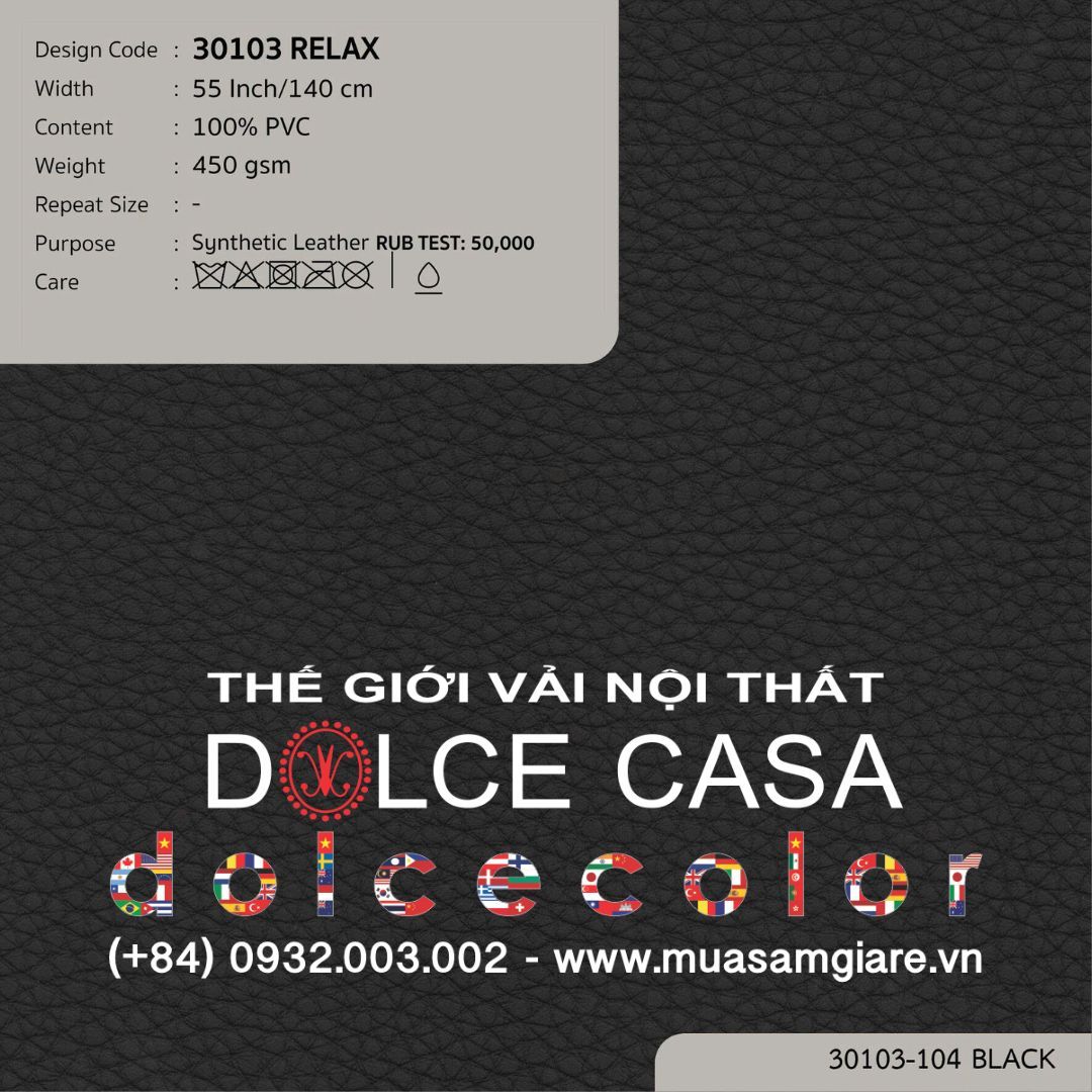  30103 vải PVC bọc nệm ghế RELAX 4 màu copyright 2025 
