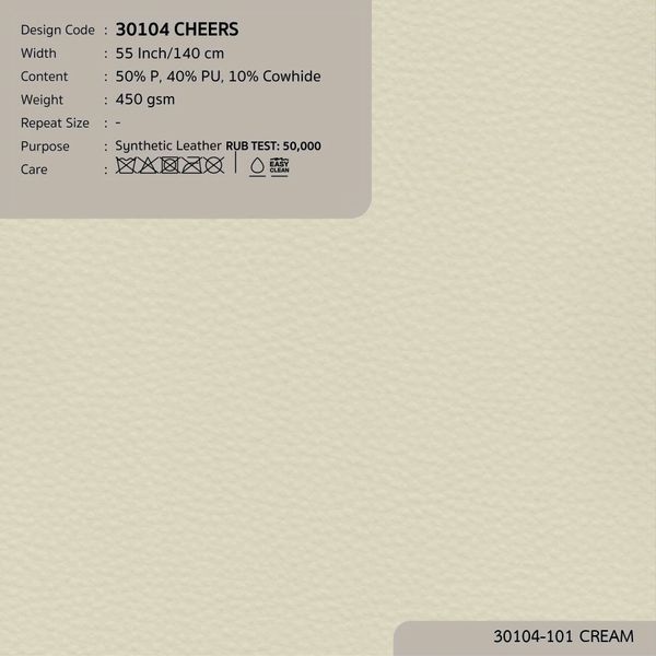  30104 vải PVC bọc nệm ghế CHEERS 5 màu copyright 2025 