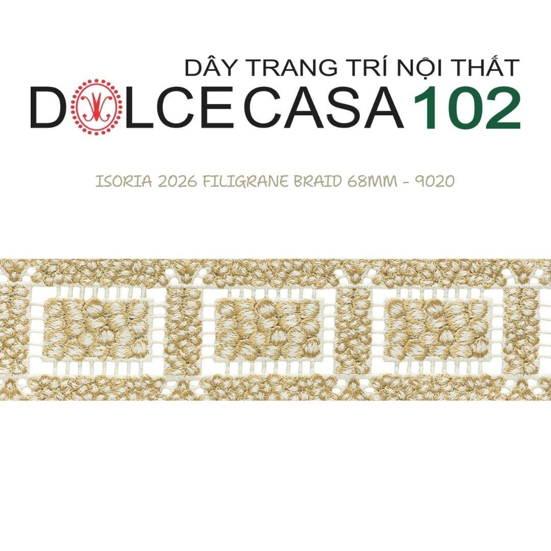  FILIGRANE ISORIA 2026 dây viền trang trí thêu đục lỗ tại kho nhà SX 
