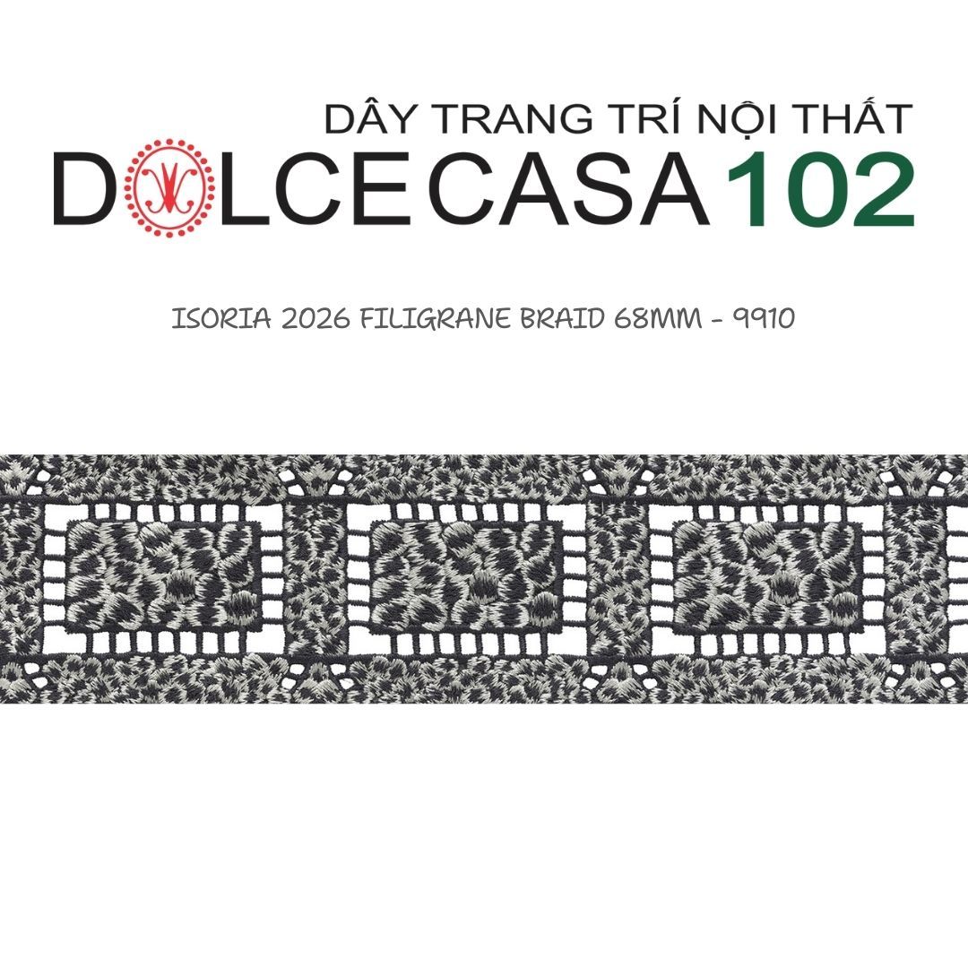  FILIGRANE ISORIA 2026 dây viền trang trí thêu đục lỗ tại kho nhà SX 