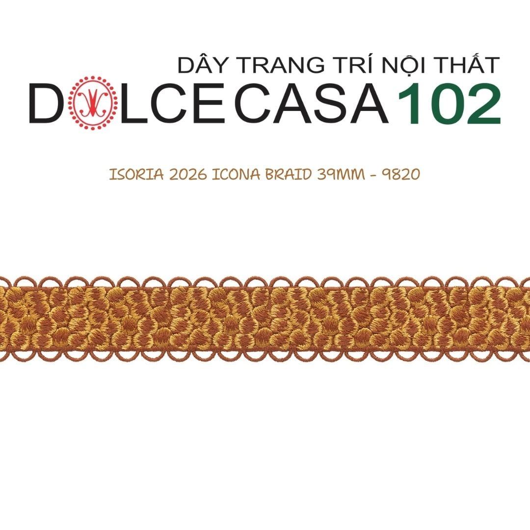  ICONA ISORIA 2026 dây viền thêu có mép cong hình sò có tại kho nhà SX 