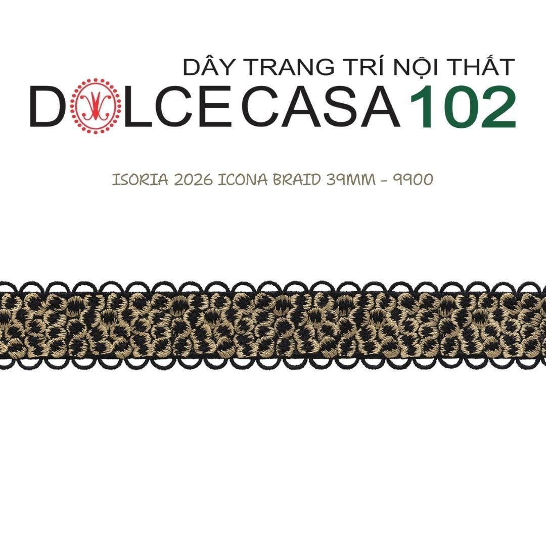  ICONA ISORIA 2026 dây viền thêu có mép cong hình sò có tại kho nhà SX 