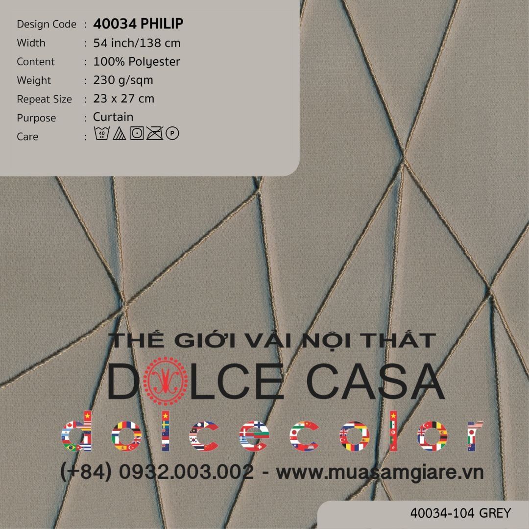  40034 PHILIP vải rèm cửa Nitas Thái Lan 2023 138cm 