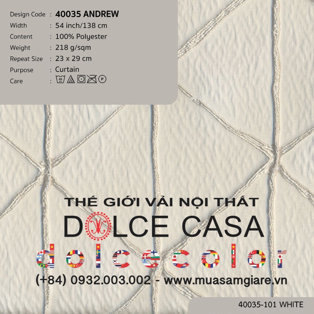  40035 ANDREW vải rèm cửa  Nitas Thái Lan 2023 138cm 