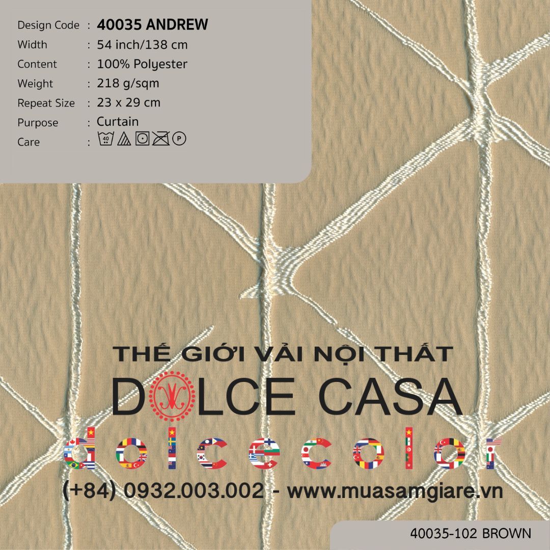  40035 ANDREW vải rèm cửa  Nitas Thái Lan 2023 138cm 