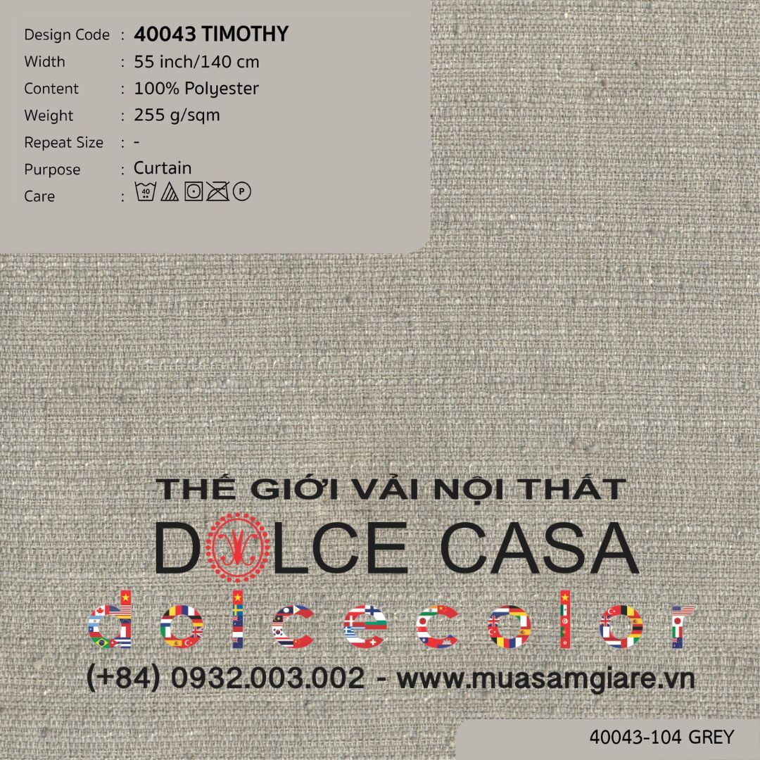  40043 TIMOTHY vải rèm cửa Nitas Thái Lan 2023 140cm 