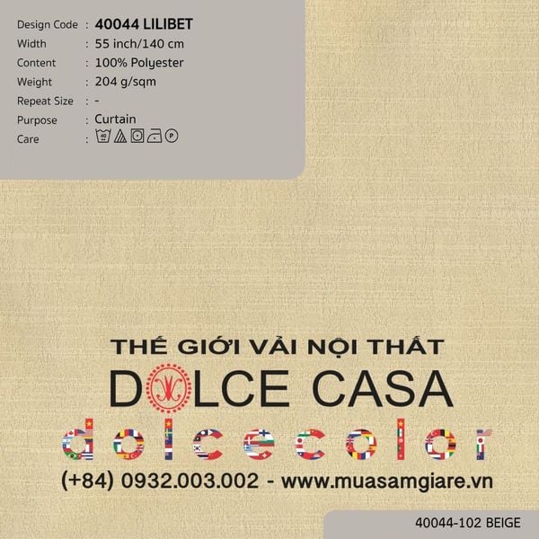 40044-101 LILIBET vải may rèm Nitas Thái Lan 2023 140cm