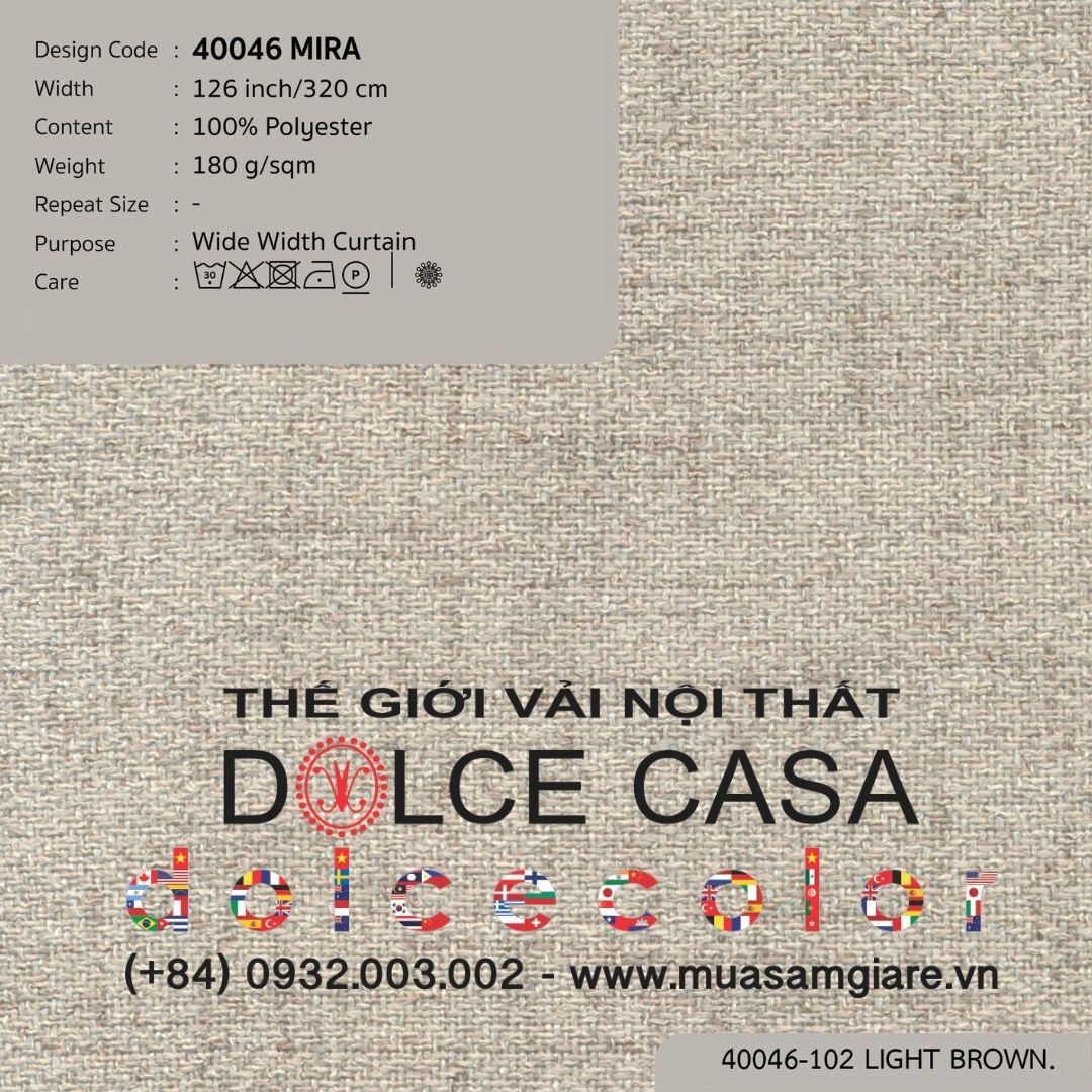  40046 MIRA vải rèm cửa Nitas Thái Lan 2024 320cm 