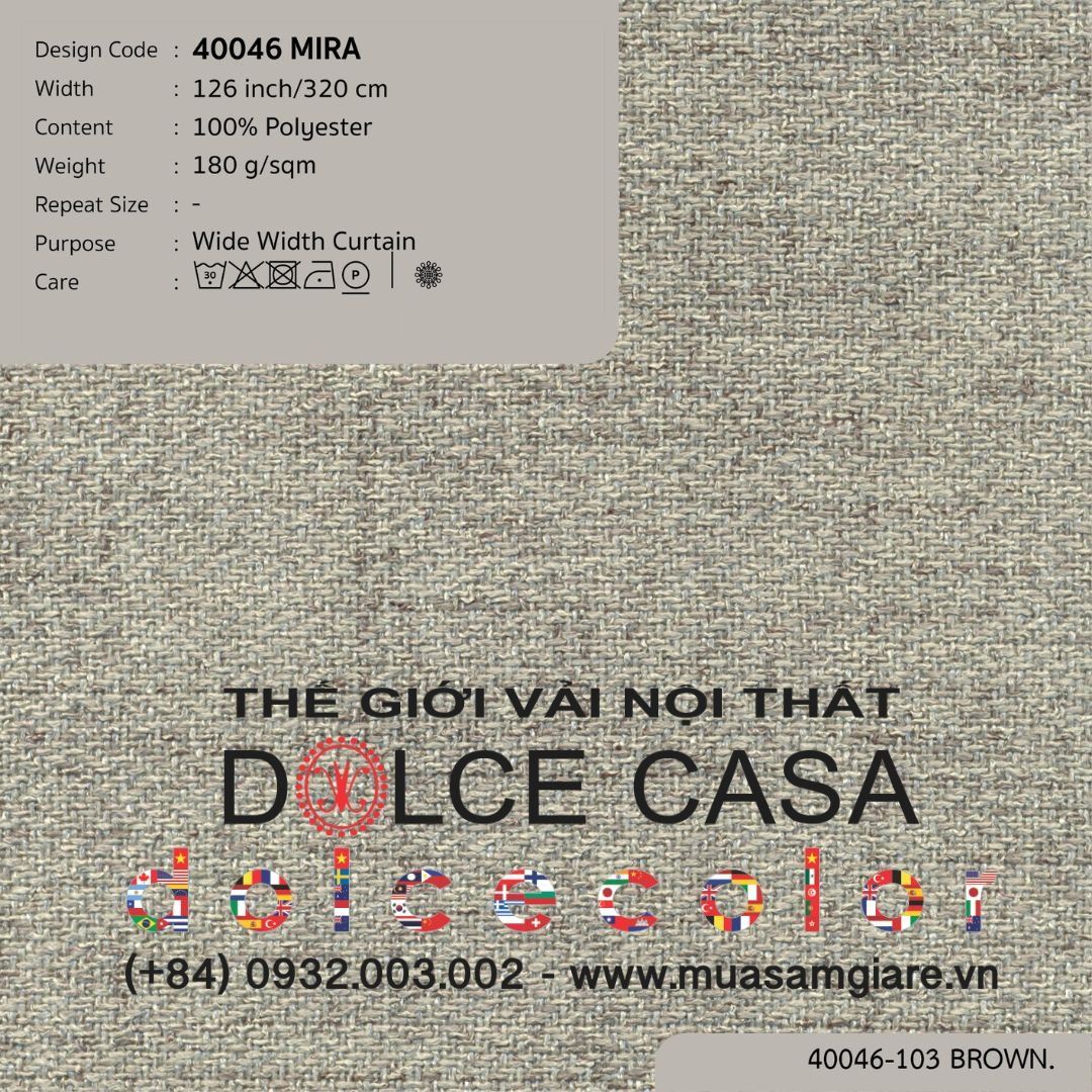  40046 MIRA vải rèm cửa Nitas Thái Lan 2024 320cm 