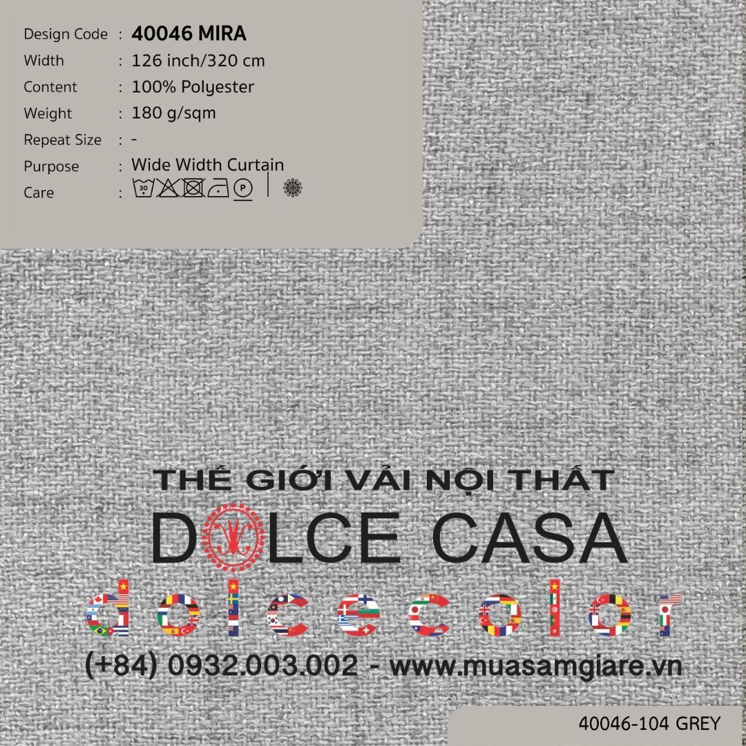  40046 MIRA vải rèm cửa Nitas Thái Lan 2024 320cm 