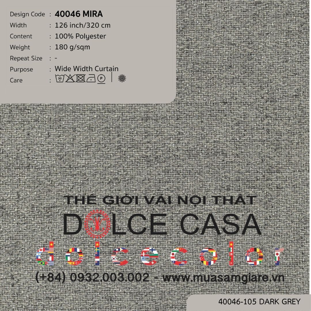  40046 MIRA vải rèm cửa Nitas Thái Lan 2024 320cm 