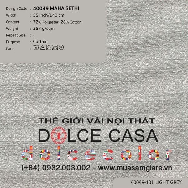 40049-101 MAHA SETHI vải may rèm Nitas Thái Lan 2024 140cm