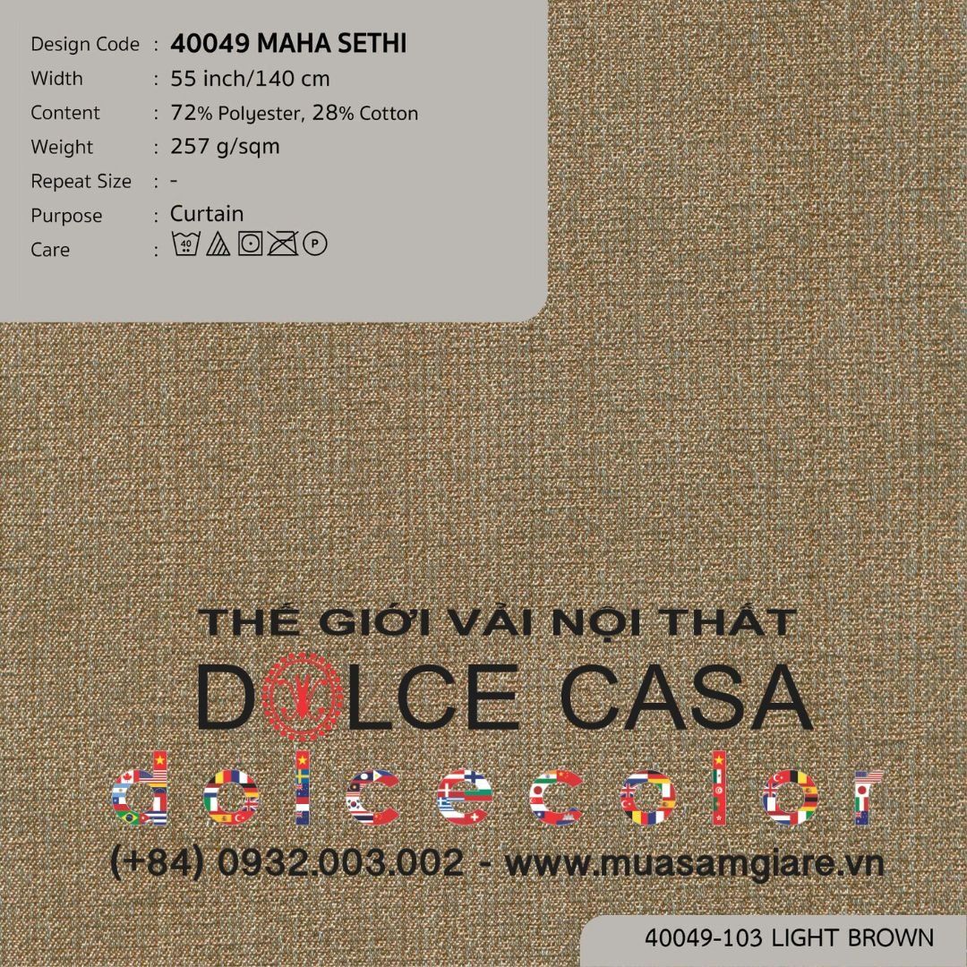  40049 MAHA SETHI vải rèm cửa Nitas Thái Lan 2024 140cm 