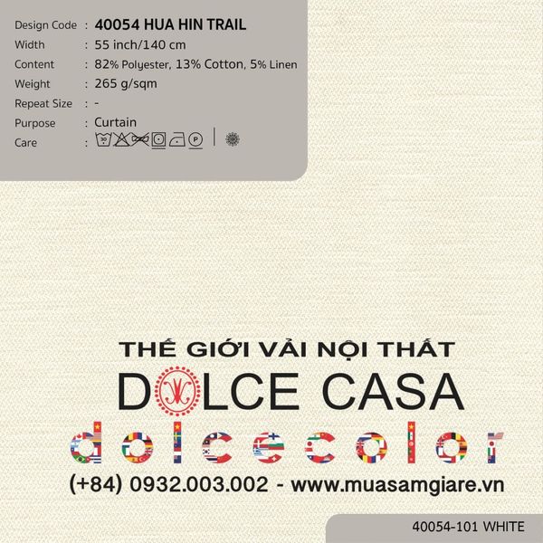  40054 HUA HIN TRAIL vải rèm cửa Nitas Thái Lan 2026 140cm 