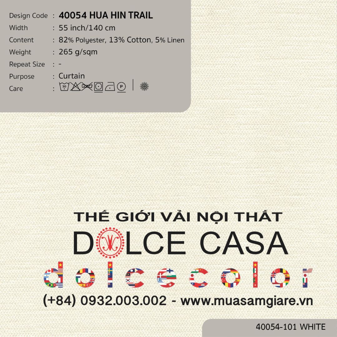  40054 HUA HIN TRAIL vải rèm cửa Nitas Thái Lan 2026 140cm 