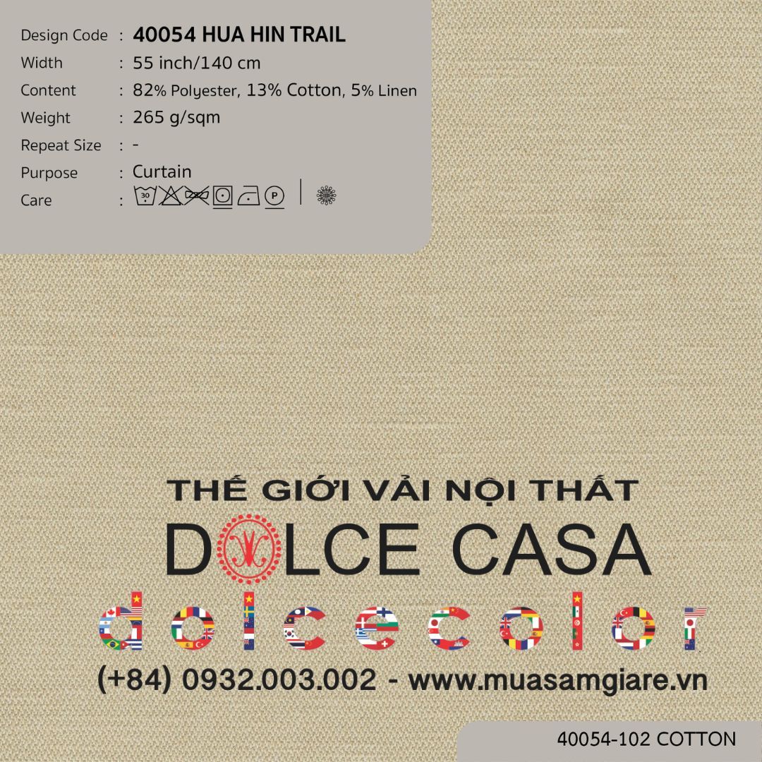  40054 HUA HIN TRAIL vải rèm cửa Nitas Thái Lan 2026 140cm 