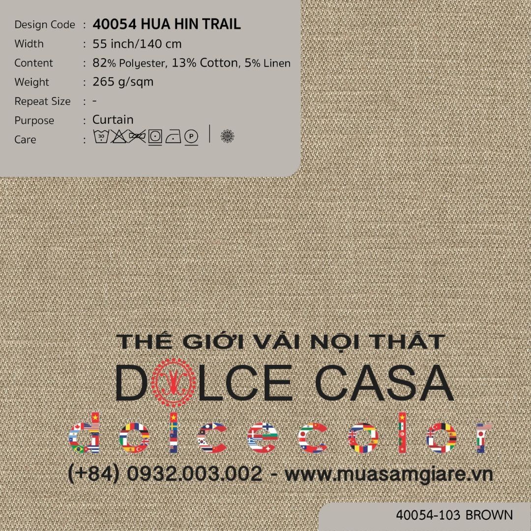  40054 HUA HIN TRAIL vải rèm cửa Nitas Thái Lan 2026 140cm 