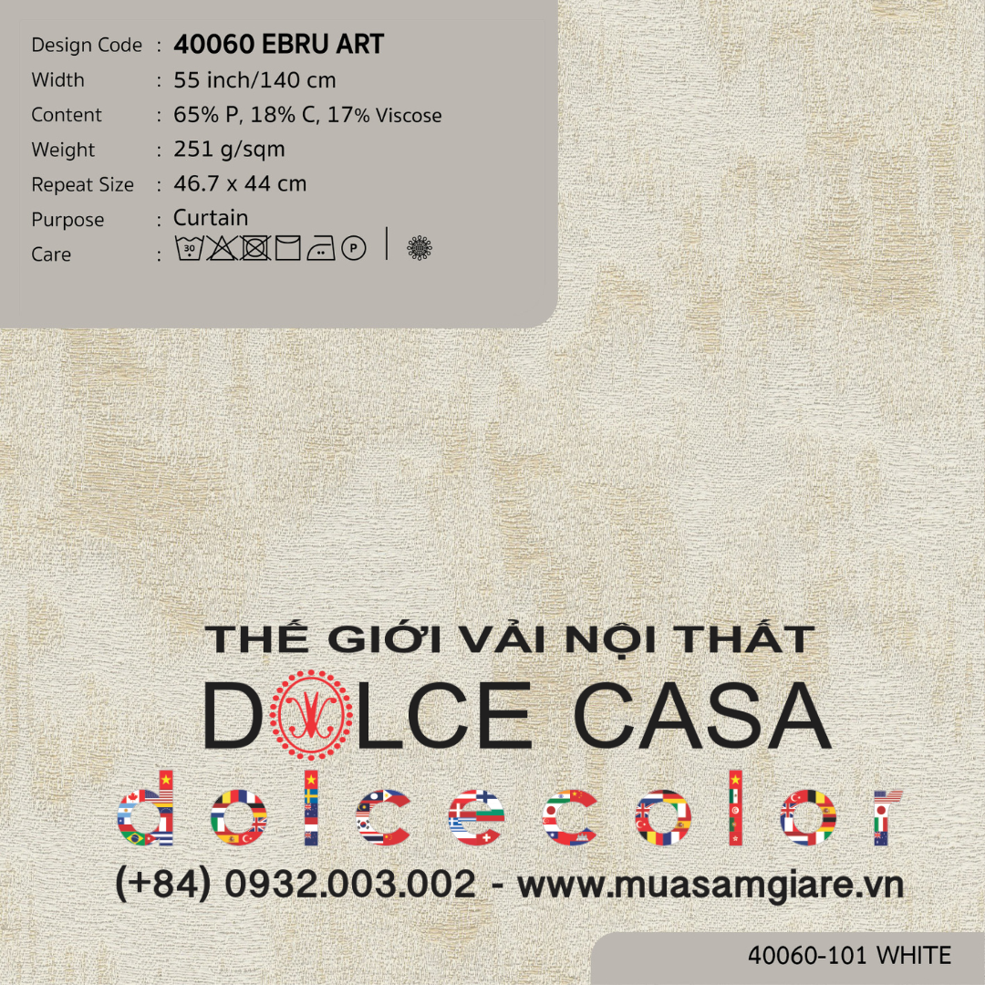  40060 vải màn rèm cửa EBRU ART 6 màu copyright 2025 