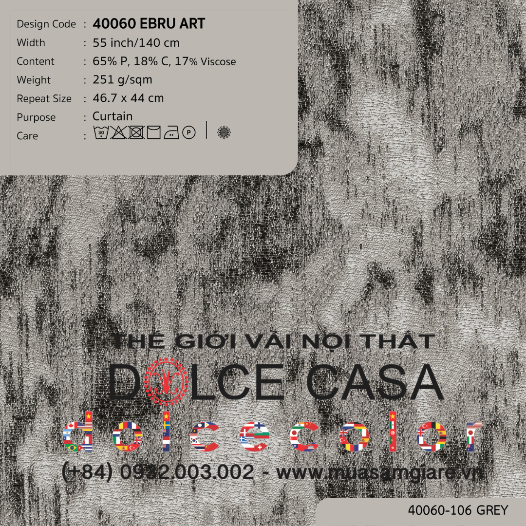  40060 vải màn rèm cửa EBRU ART 6 màu copyright 2025 