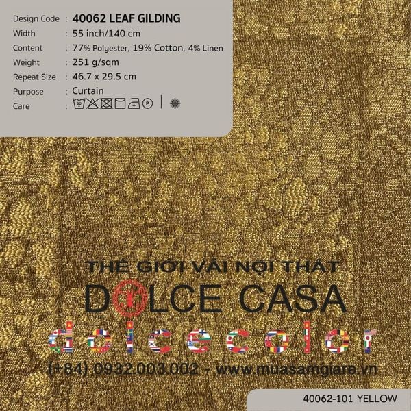  40062 vải màn rèm cửa LEAF GILDING 2 màu copyright 2025 