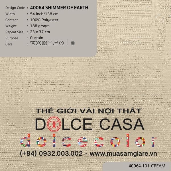  40064 vải màn rèm cửa SHIMMER OF EARTH 2 màu copyright 2025 