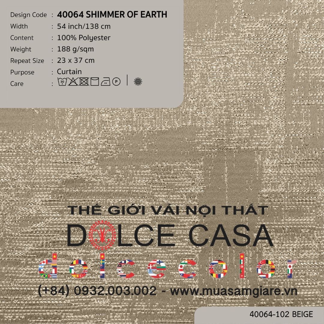  40064 vải màn rèm cửa SHIMMER OF EARTH 2 màu copyright 2025 