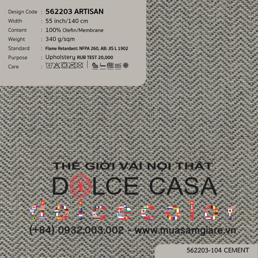  562203 ARTISAN  vải bọc ghế Nitas Thái Lan 2023 140cm 