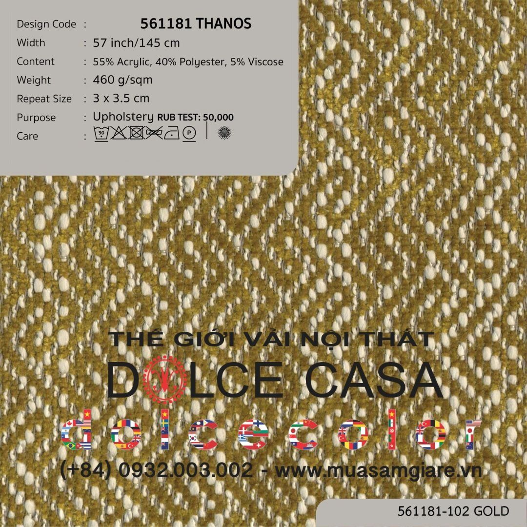  561181 THANOS vải bọc ghế Nitas Thái Lan 2022 145cm 