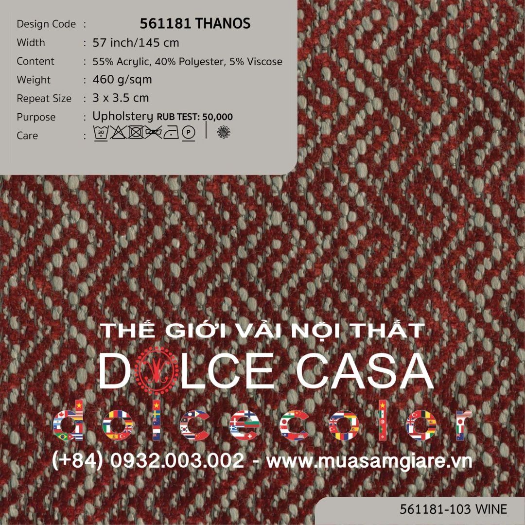 561181 THANOS vải bọc ghế Nitas Thái Lan 2022 145cm 