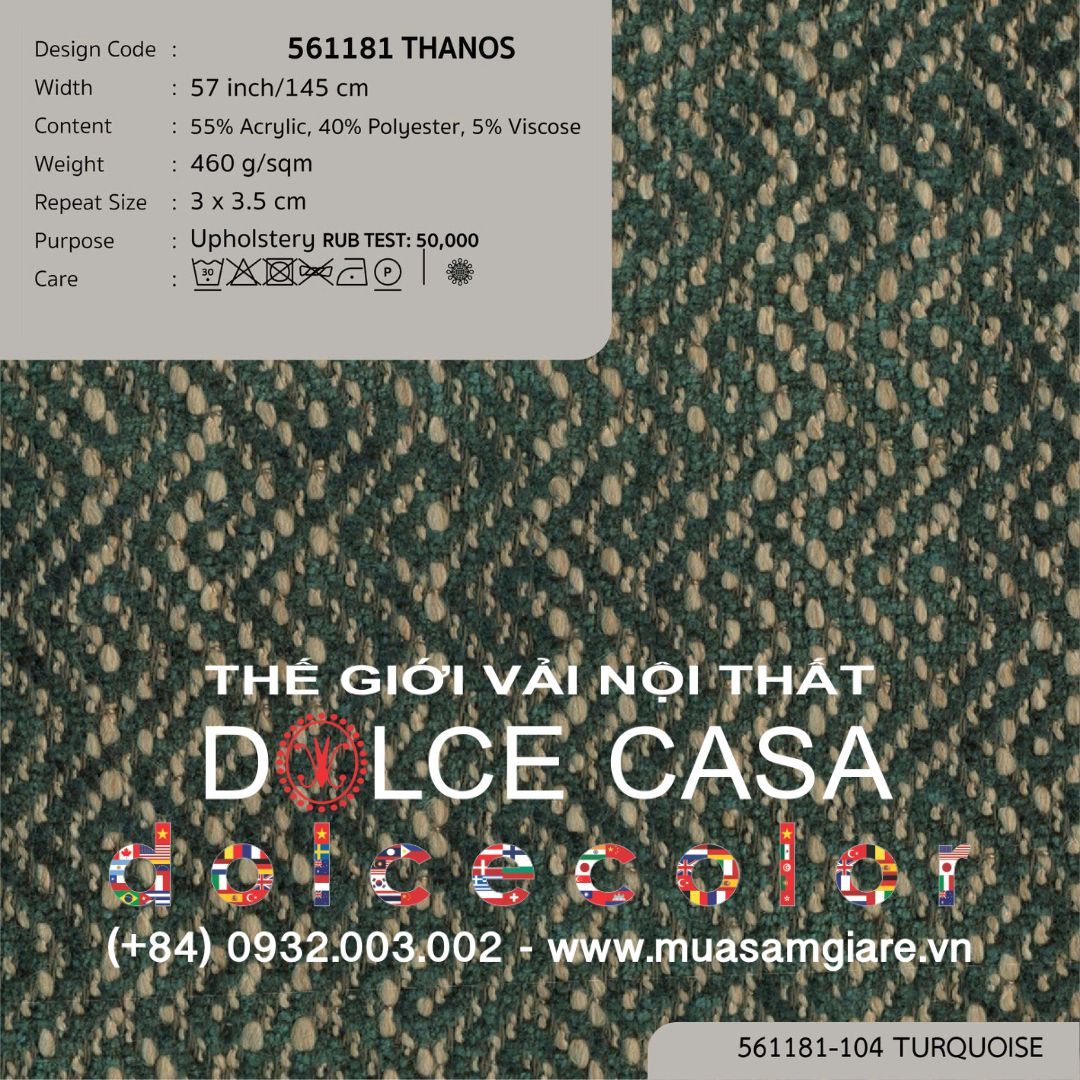  561181 THANOS vải bọc ghế Nitas Thái Lan 2022 145cm 