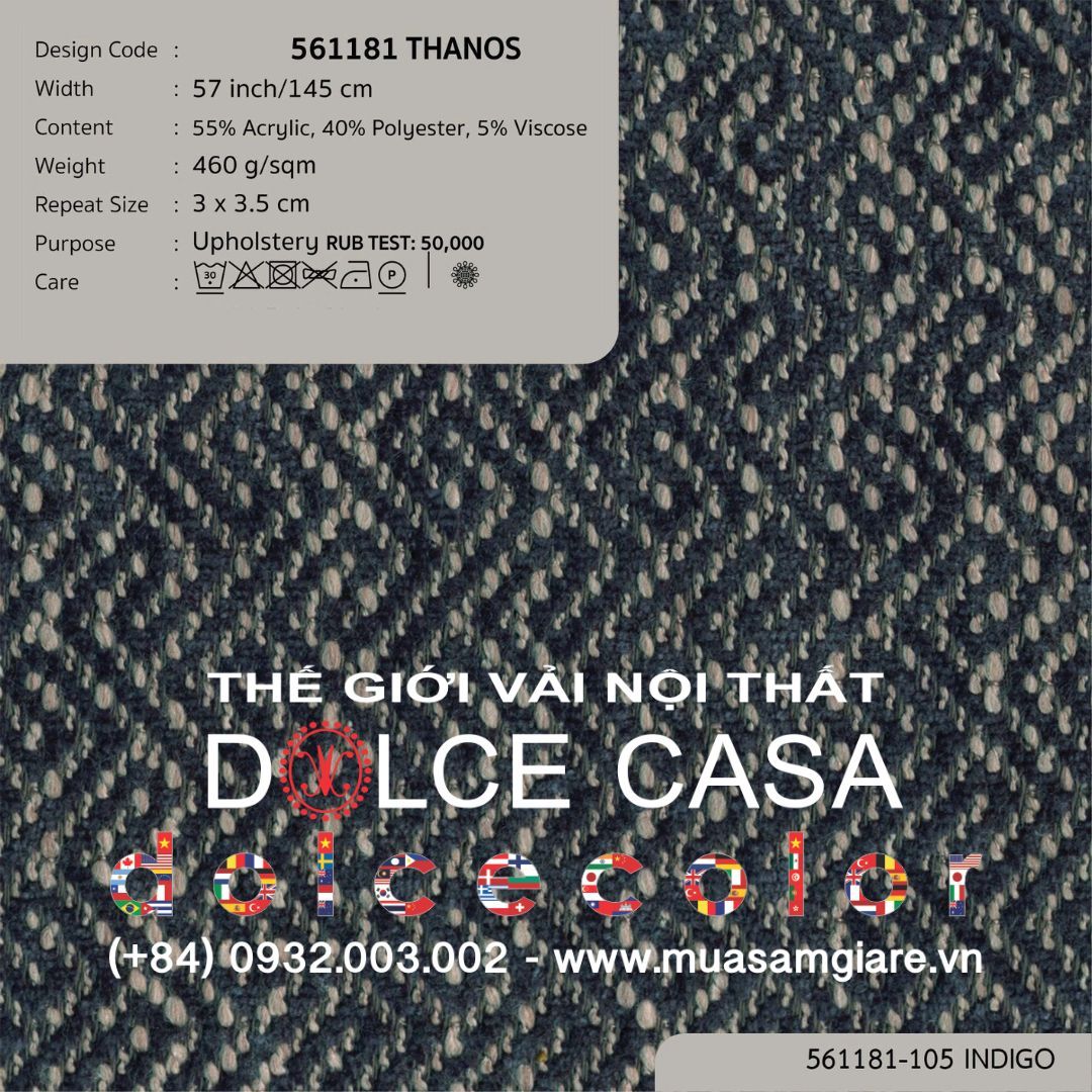  561181 THANOS vải bọc ghế Nitas Thái Lan 2022 145cm 