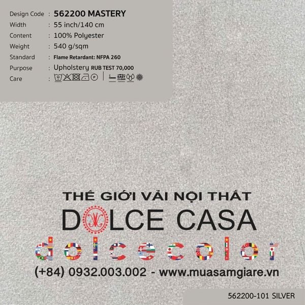 562200-101 MASTERY vải bọc sofa Nitas Thái Lan 2022 140cm