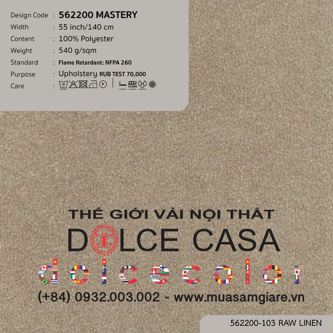  562200 MASTERY vải bọc ghế Nitas Thái Lan 2022 140cm 