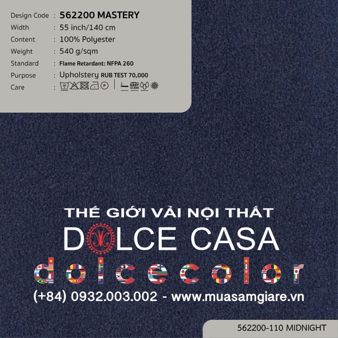  562200 MASTERY vải bọc ghế Nitas Thái Lan 2022 140cm 