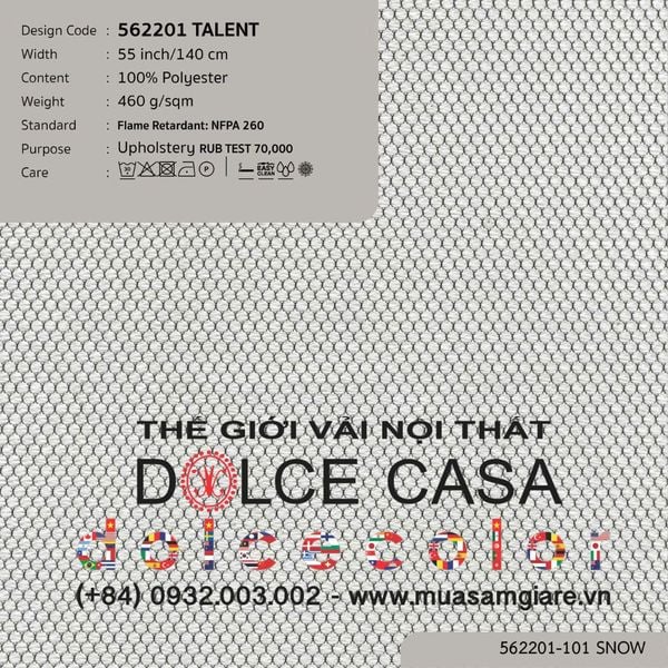 562201-101 TALENT vải bọc sofa Nitas Thái Lan 2022 140cm