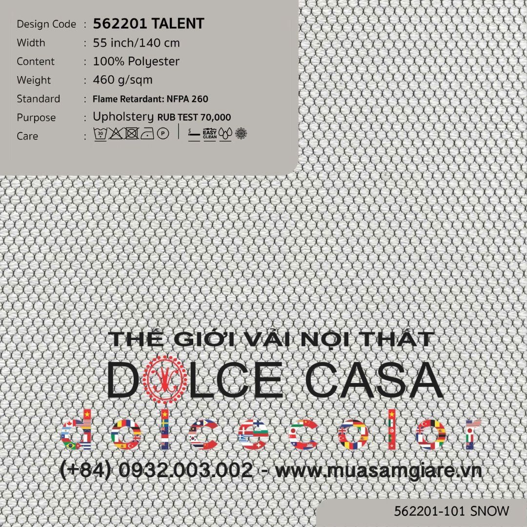  562201 TALENT vải bọc ghế Nitas Thái Lan 2022 140cm 