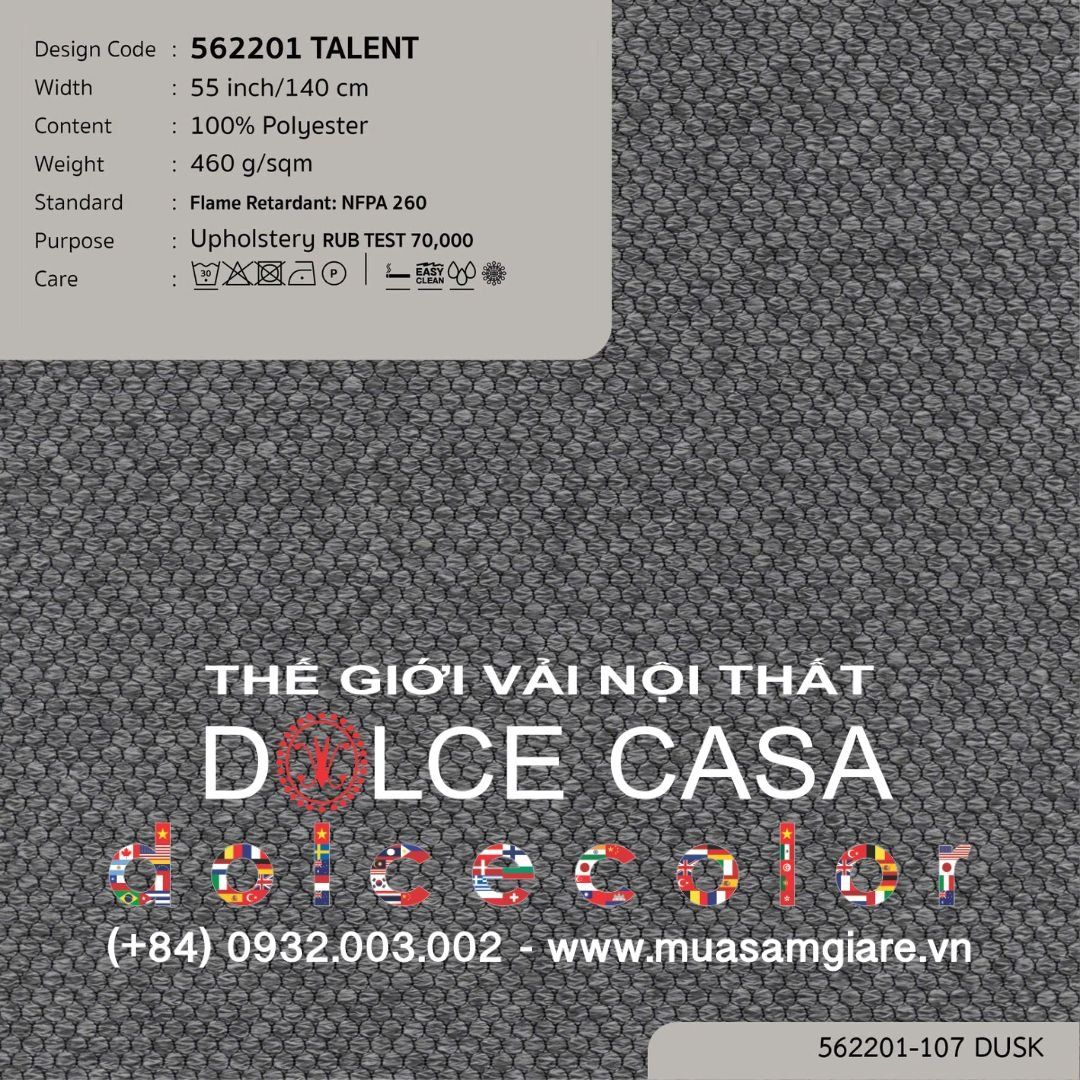  562201 TALENT vải bọc ghế Nitas Thái Lan 2022 140cm 