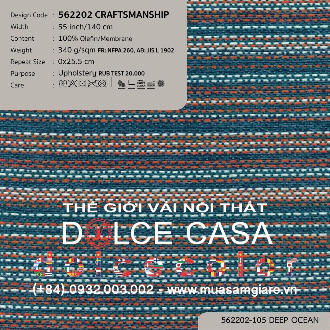  562202 Craftsmanship vải bọc ghế Nitas Thái Lan 2023 140cm 