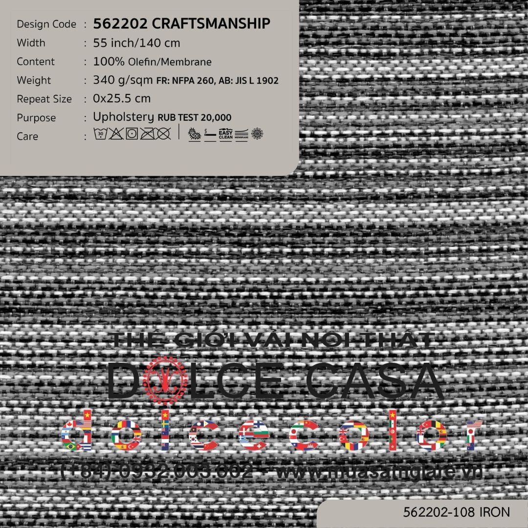  562202 Craftsmanship vải bọc ghế Nitas Thái Lan 2023 140cm 