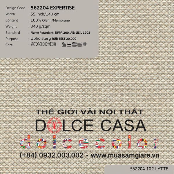 562204-101 EXPERTISE vải bọc sofa Nitas Thái Lan 2023 140cm