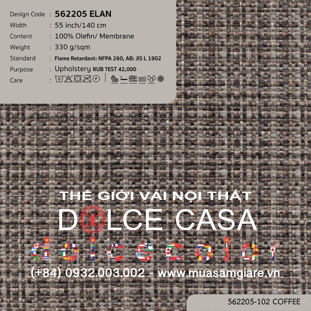  562205 ELAN vải bọc ghế Nitas Thái Lan 2023 140cm 
