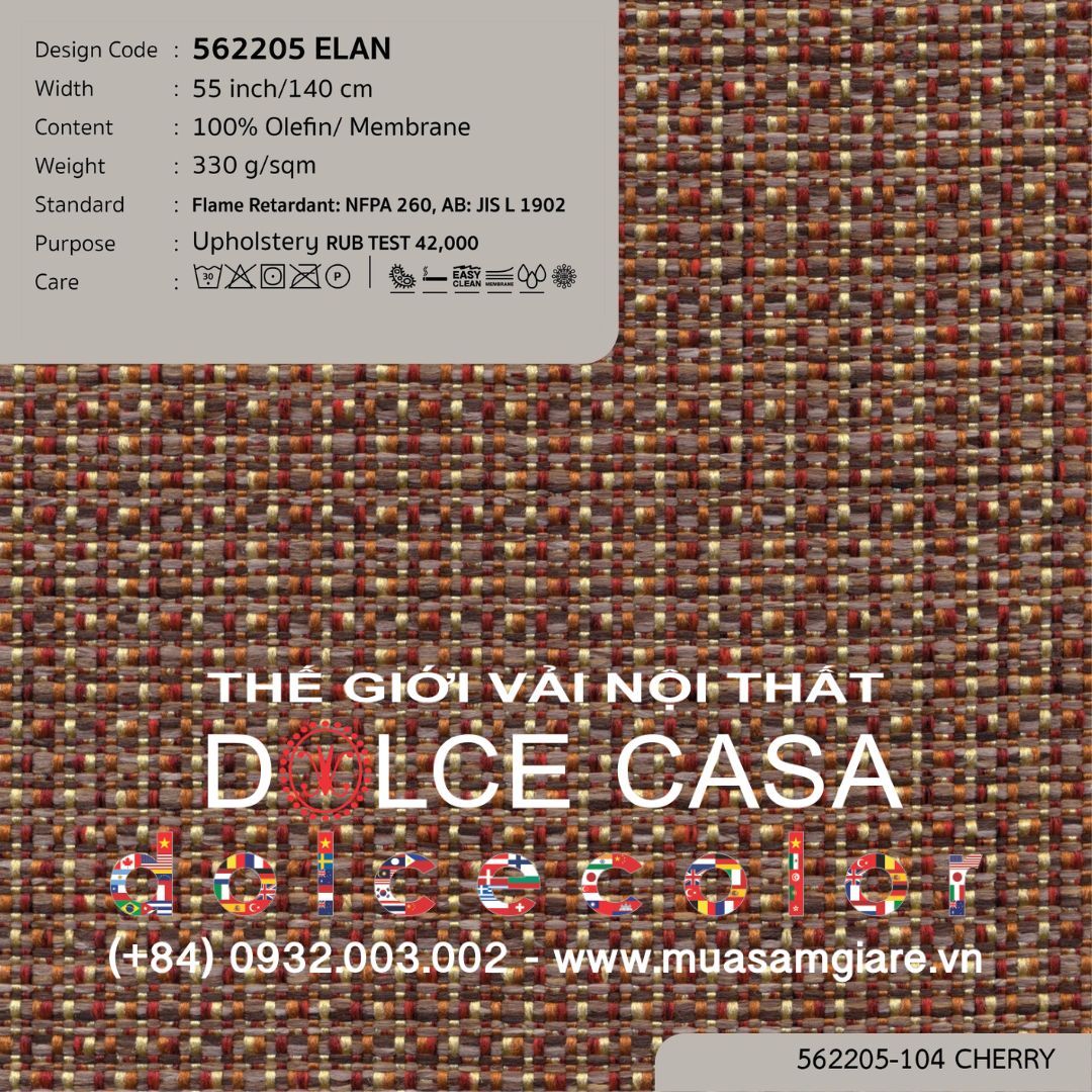  562205 ELAN vải bọc ghế Nitas Thái Lan 2023 140cm 