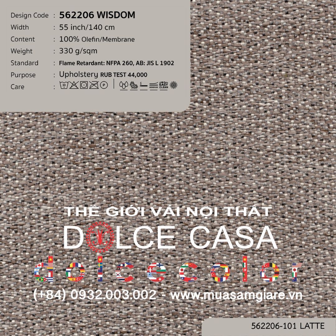 562206 WISDOM vải bọc ghế Nitas Thái Lan 2023 140cm 