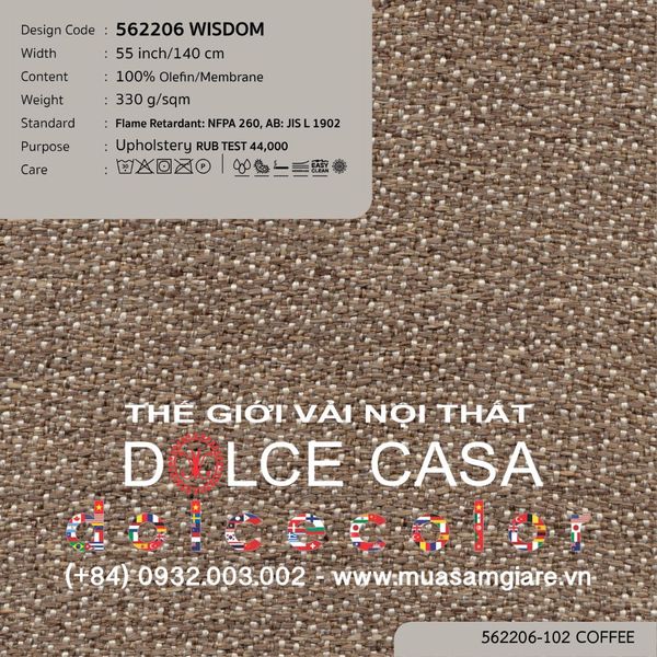 562206-101 WISDOM vải bọc sofa Nitas Thái Lan 2023 140cm
